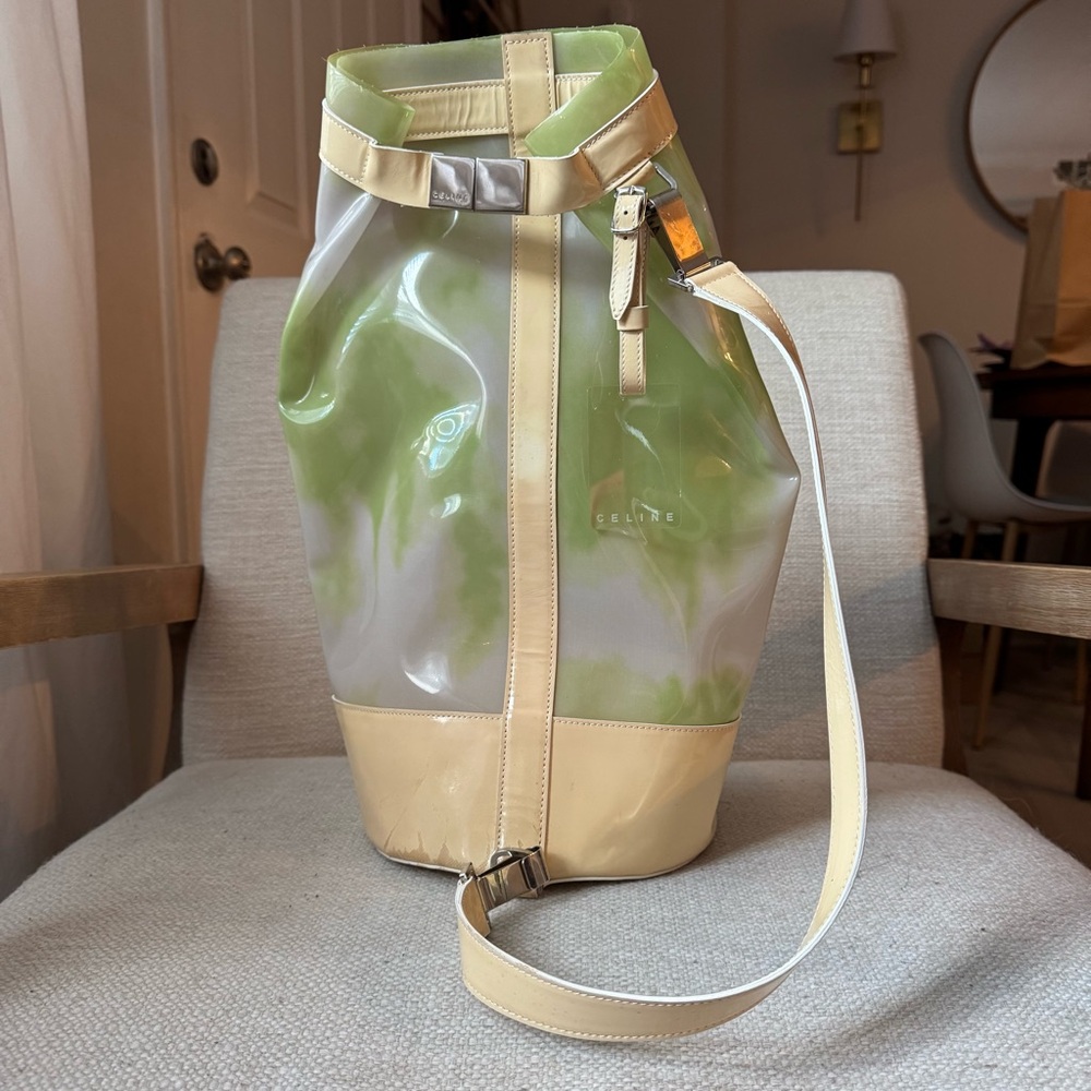 Celine Green Clear PVC Bucket Bag